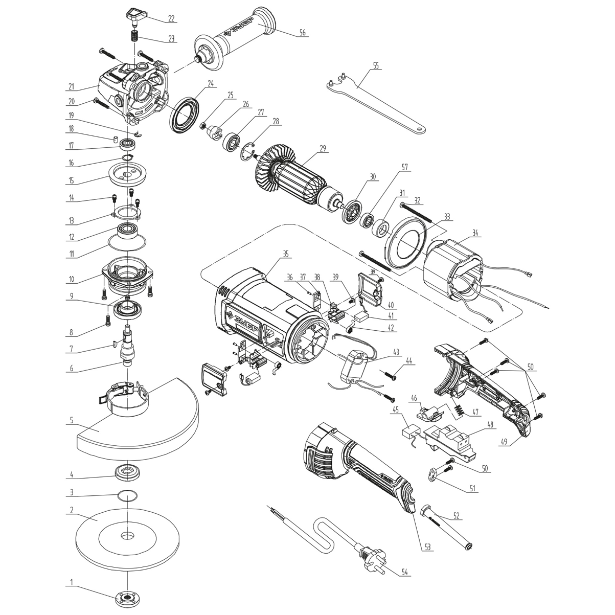 УШМ (Болгарка), 230 мм, компакт УШМ-П230-2000 П
