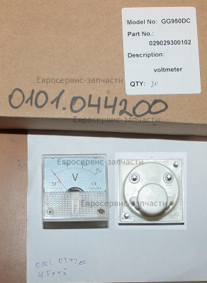 Вольтметр 300В, 45х45, прозрачный.