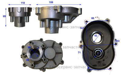 Корпус редуктора (нижняя часть) ,HY201305GD10
